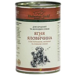Hubertus Gold ЯГНЕНОК и ГОВЯДИНА с пастернаком и кольраби - консервы для щенков и молодых собак - 400 г Petmarket