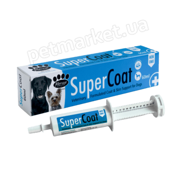 Mervue Supercoat - Мерв'ю Суперкоут - харчова добавка для покращення шкіри та шерсті у собак, 60 мл Petmarket