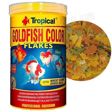 Tropical GOLDFISH COLOR - основной корм для золотых рыбок и молодых карпов кои - 100 г Petmarket