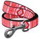 Collar WAUDOG Nylon Етно - нейлоновий поводок для собак - 122 см/25 мм, Червоний Petmarket