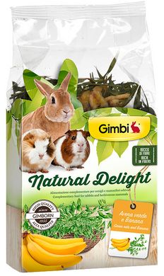 GimBi Natural Delight Зелений овес/банан - трав'яна суміш для гризунів - 100 г Petmarket