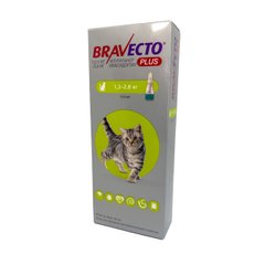 БРАВЕКТО PLUS - краплі від бліх і кліщів для котів 1,2-2,8 кг Petmarket