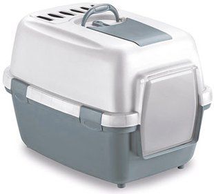 Stefanplast Wiva Cat закртий туалет для котів - 55х40х40 см, Сіро-блакитний Petmarket