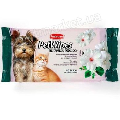Padovan PET WIPES MUSCHIO BIANCO - вологі серветки для собак і кішок - 40 шт. Petmarket