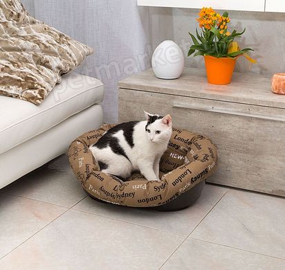 Ferplast SOFA 12 - пластикова лежанка з подушкою для собак та котів - Коричневий % Petmarket