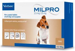 Virbac Milpro таблетки от глистов для щенков и мелких собак 0,5-10 кг - 1 табл. Petmarket