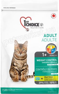 1st Choice WEIGHT CONTROL - корм для кошек с избыточным весом и стерилизованных - 10 кг Petmarket