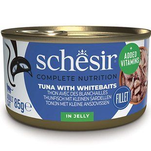 Schesir Cat Adult Tuna with Whitebaits In Jelly - натуральні консерви для котів (тунець/анчоуси в желе) Petmarket