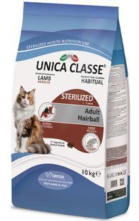Gheda Unica Classe Adult Sterilized Hairball Dry Lamb - корм для виведення шерсті у стерилізованих котів (ягня) Petmarket