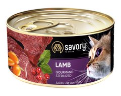 Savory Sterilised Lamb влажный корм для стерилизованных котов и кошек (ягненок) - 400 г Petmarket
