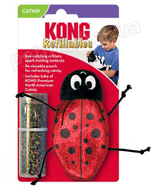 Kong Refillables Ladybug - игрушка со сменным блоком с кошачьей мятой для кошек Petmarket