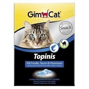 GimCat TOPINIS С ФОРЕЛЬЮ - витаминизированное лакомство для кошек - 220 г / 180 шт. Petmarket