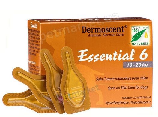 Dermoscent ESSENTIAL-6 Spot-On Skin Care - краплі на холку для відновлення шкіри та шерсті собак Petmarket