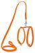 Collar WauDog GLAMOUR - кожаная шлея с поводком для собак и кошек - S Оранжевый