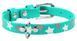 Collar WauDog GLAMOUR Зірочка - шкіряний нашийник для собак зі світловідбиваючим візерунком - 46-60 см, Ментоловий Petmarket