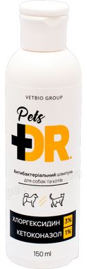 Dr.Pets Антибактеріальний шампунь хлоргексидин/кетоконазол для собак та котів - 150 мл Petmarket