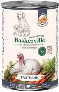 Baskerville FOS Puppy& Mother Monoprotein - Индейка/Морковь - монопротеиновые консервы для щенков - 400 г % Petmarket