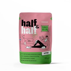 Half&Half Вологий корм для кошенят з індичкою, шматочки в желе, 100 г Petmarket