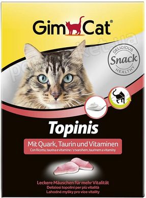 GimCat TOPINIS Творог - витаминизированное лакомство для кошек - 220 г / 180 шт. Petmarket