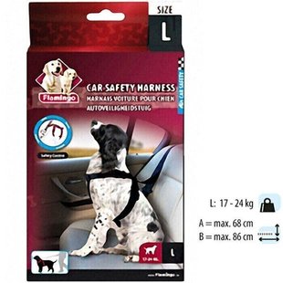 Flamingo CAR SAFETY HARNESS - шлея з ременем безпеки в автомобіль для собак - L Petmarket