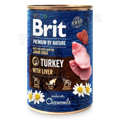 Brit Premium Turkey with Liver влажный корм для щенков и молодых собак (индейка/печень) - 400 г Petmarket