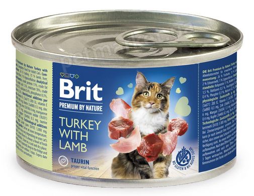 Brit Premium TURKEY & LAMB - влажный корм для кошек (индейка/ягненок) - 200 г Petmarket