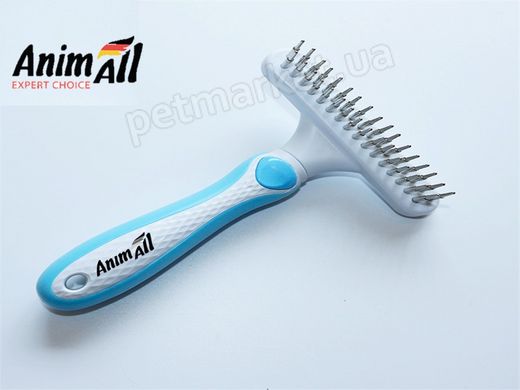 AnimAll - расческа-грабли для собак и кошек, голубой Petmarket