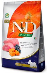 N&D Pumpkin Adult Mini Lamb & Blueberry беззерновий корм для собак міні порід (ягня/чорниця) - 7 кг Petmarket
