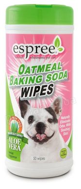 Espree OATMEAL BAKING SODA Wipes - вологі серветки з протеїнами вівса та харчовою содою для собак - 50 шт. Petmarket