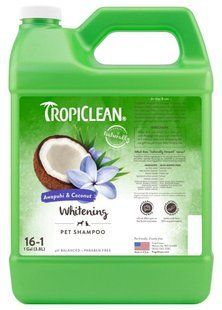 TropiClean Whitening Awapuhi & Coconut шампунь для білої та світлої шерсті собак та котів - 9,5 л % Petmarket