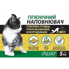 Olego КУКУРУДЗЯНИЙ грудкуючий наповнювач для кішок, птахів і гризунів - 5 кг Petmarket