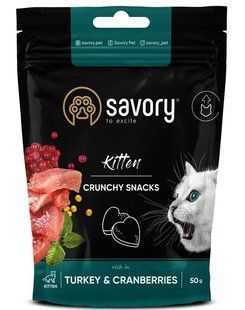 Savory Crunchy Snack Kitten - лакомство для котят (индейка и клюква) - 50 г Petmarket