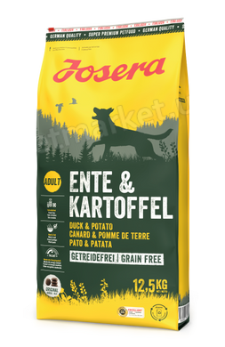 Josera ENTE & KARTOFFEL - беззерновой корм для собак (утка/картофель) - 15 кг Petmarket