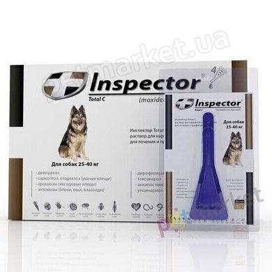 Inspector TOTAL C - краплі від зовнішніх і внутрішніх паразитів для собак 25-40 кг Petmarket