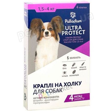 Palladium ULTRA PROTECT - краплі на холку від бліх і кліщів для собак 1,5-4 кг Petmarket