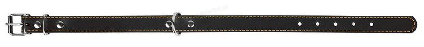 Collar Подвійний шкіряний нашийник для собак - 32-40 см, Чорний Petmarket