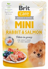 Brit Care DOG MINI кролик и лосось в соусе - влажный корм для мелких собак - 85 г Petmarket
