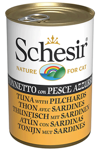 Schesir Cat Adult Tuna with Pilchards In Jelly - натуральні консерви для котів (тунець/сардина в желе) Petmarket