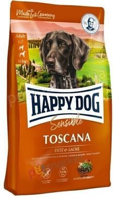 Happy Dog Sensible TOSCANA - Тоскана - корм для собак с низкими потребностями в энергии (утка/лосось) - 11 кг % Petmarket