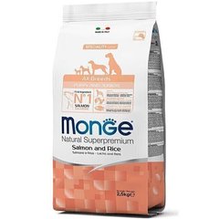 Monge ALL BREEDS Puppy & Junior Salmone & Rice - корм для цуценят і молодих собак (лосось/рис) - 15 кг % Petmarket