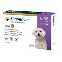 Zoetis Simparica - СИМПАРИКА - таблетка от блох и клещей для собак 2,5-5 кг - 1 таблетка Petmarket