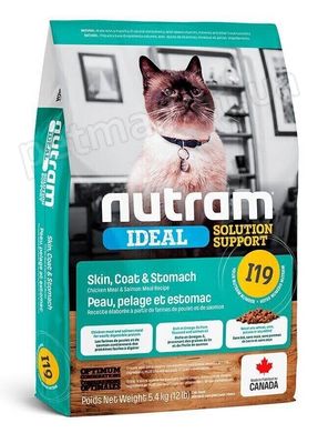 Nutram IDEAL Skin, Coat & Stomach - корм для кішок з чутливою шкірою і травленням (курка/рис) - 20 кг % Petmarket