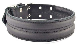 KareLine SOFT LEATHER COLLAR - шкіряний нашийник з тросом для великих собак - Коричневий Petmarket