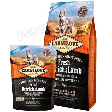 Carnilove Fresh Ostrich & Lamb Small Breed - беззерновой корм для собак мелких пород (страус/ягненок) - 6 кг Petmarket