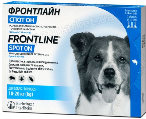 Merial FRONTLINE Spot-On M - краплі на холку для собак 10-20 кг % Petmarket