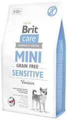 Brit Care Grain Free MINI Sensitive - беззерновой корм для собак мини пород с чувствительным пищеварением (оленина) - 2 кг Petmarket