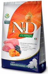 N&D Pumpkin Puppy Medium & Maxi Lamb & Blueberry беззерновий корм для цуценят середніх/великих порід (ягня/чорниця) - 2,5 кг Petmarket