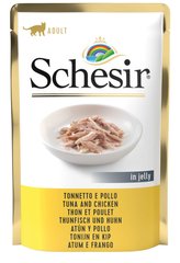 Schesir Tuna & Chicken - Тунец/Курица в желе - влажный корм для кошек, 85 г Petmarket