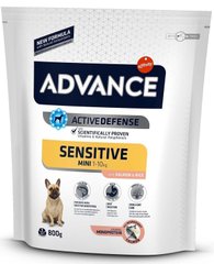 Advance ADULT Mini Sensitive - корм для собак мини пород с чувствительным пищеварением (лосось/рис) - 7,5 кг Petmarket