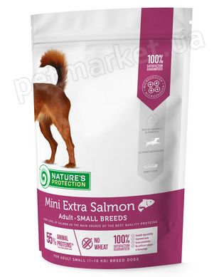 Nature's Protection Mini Extra Salmon сухой корм для собак мини пород (лосось) - 500 г Petmarket